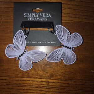 Kohl's Simply Vera Vera Wang Black and White Butterfly Earrings